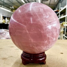 9.79LB Large Natural Pink Rose Quartz Sphere Crystal Ball Reiki Healing