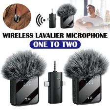 Mini Wireless Lavalier Microphone Mic Phone For iPhone Android Recording Vlog UK