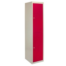Red Steel 2 Door Lockers 45cm D | Lockable Gym Storage Flatpack