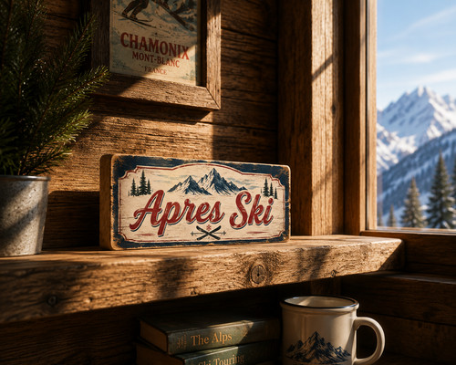 Après ski sign wooden - ski,