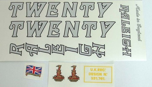 Raleigh twenty decal set - raleigh,