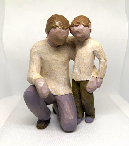 Father son kneeling hug - father, &