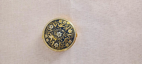 Vintage gold tone pill - gold,