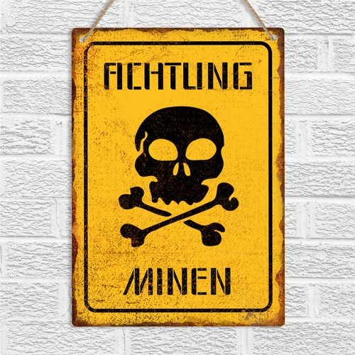 Achtung minen metal tin - achtung,