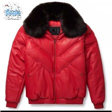 New Men's Leather Puffer