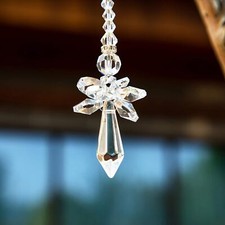 Rainbow Guardian Angel Crystal Suncatcher Hanging Glass Ornament Clear