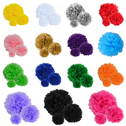 Tissue paper pom poms - x,