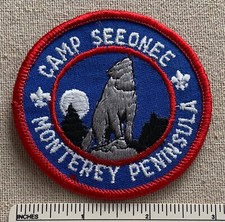 Vintage CAMP SEEONEE Boy Scout Camper PATCH Monterey Peninsula Canadian Canada