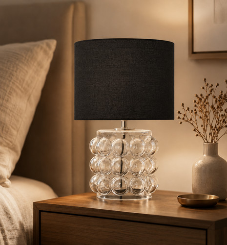 Clear glass bobble table - clear,