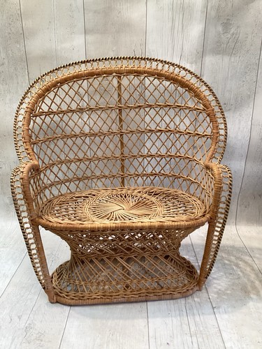 Wicker double peacock chair - peacock,