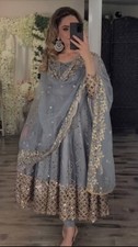INDIAN DESIGNER FAUX GEORGETTE ANARKALI GOWN WITH DUPATTA FOR WEDDING & PARTY