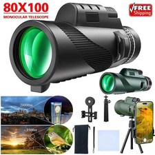 Super High Power 80x100 Portable Night Vision Monocular Telescope Binoculars HD