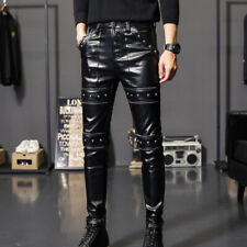 Mens Punk Rivet Studded Long