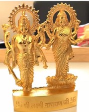 GODDESS OF WEALTH LAKSHMI LAXMI VISHNU METAL STATUE HINDU IDOL DIWALI POOJA