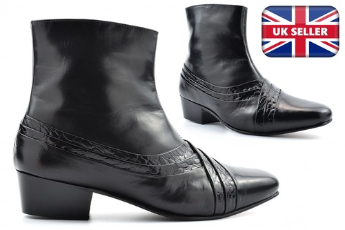 Mens cuban heel boots - heel,