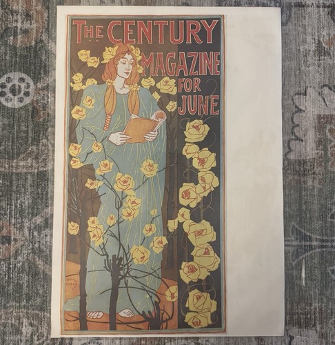 Art nouveau print redhead - art,