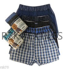 Pack of 6 Men's Woven Boxer Shorts, Loose Fit Cotton Underwear, S M L XL XXL