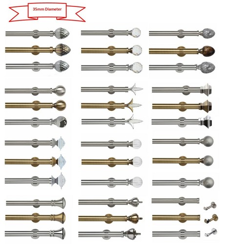 35mm metal curtain poles - metal,
