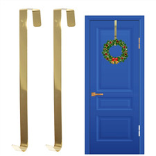 2X Christmas Wreath Hanger Door Hook Gold Metal Holder 30cm Xmas Hanging Decor