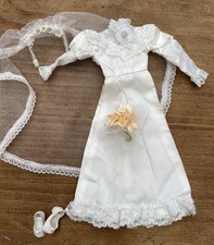 Vintage 1980s Pedigree SINDY DOLL OUTFIT Wedding Dress Veil Bouquet 