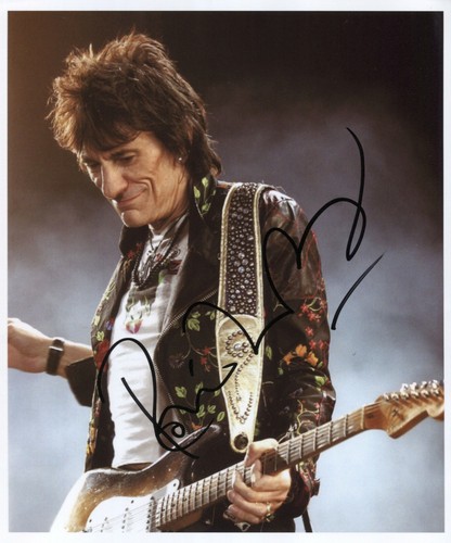 Ronnie wood signed photo 1st - wood,