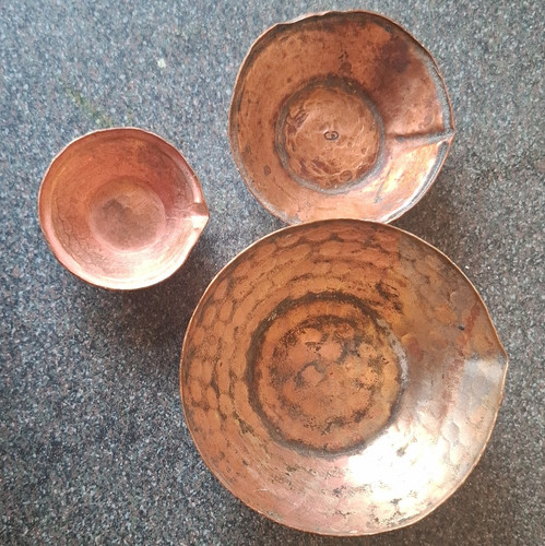 Set hammered copper - of,