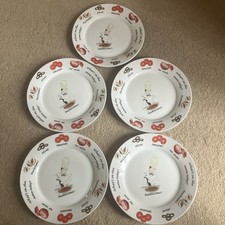 5 X White Side Plates Bon Appetite Buonissimo! Used Dishwasher Microwave Safe