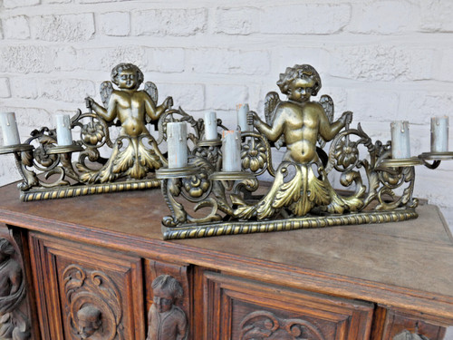 Pair antique french putti - pair,