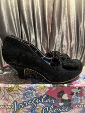 Irregular Choice Euro 40 Black Shimmer “Razzle Dazzle” Glitter Heels With Box