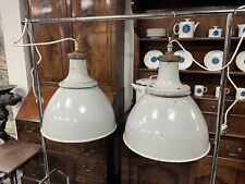 Large Vintage General Electric Company Grey Enamel Lights (2 Available) H: 56 cm