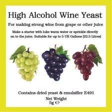 High Alcohol Wine Yeast 5g