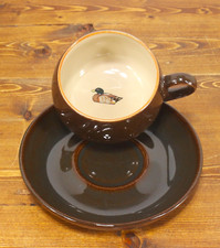 DENBY Decoy Duck Flat Tea Cup and Saucer SET(S), Fine Stoneware, MINT!