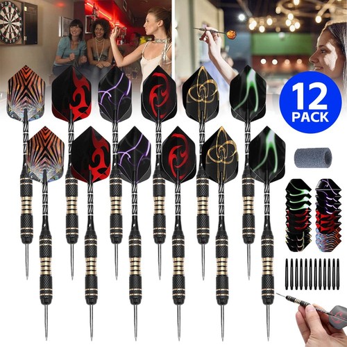 12pcs steel tip brass darts - brass,