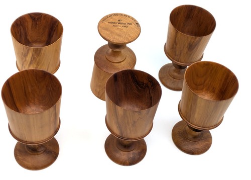 Set vintage wooden wine - 6,