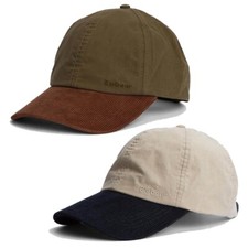 Barbour Men Transport Cotton Drywax Cap Baseball Green Beige One Size Adjustable
