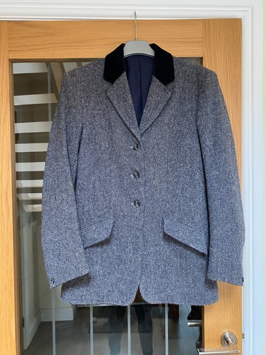 Navy grey blue herringbone - blue,