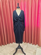 Original Vintage 1970's Zandra Rhodes Black Jersey Cocktail/Party Dress US 8/10