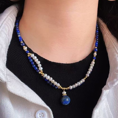 Vintage natural blue lapis - blue,