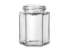 HEXAGONAL GLASS JARS -