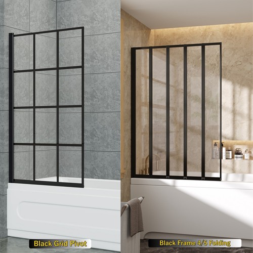 Bath shower screen black - shower,