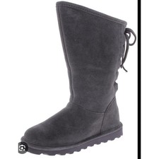 Bearpaw Womens Phylly tall Boot Charcoal size 7 suede 