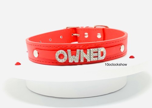 Bdsm red custom neck collar - neck,