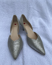 HOGL silver snakeskin heels leather shoes - UK 6.5 - NEW ORIGINAL BOX
