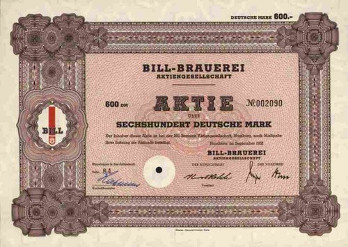 Bill brauerei 1952 hamburg - brauerei,