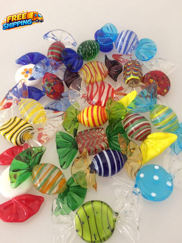 20pcs glass candy vintage - 20pcs,