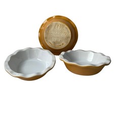 Set of 3 Émile Henry Individual Oven Dishes, Yellow Enameled Ceramic 14cm