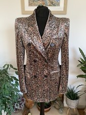 Zara Paisley Velvet Blazer Jacket Coat Tux - Size Medium
