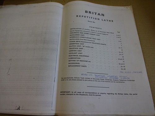 Britan repitition lathe - , manual