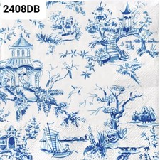 4 x blue and white Single