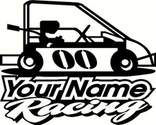 Customized racing quarter midget champ kart tire motor vinyl decal graphic